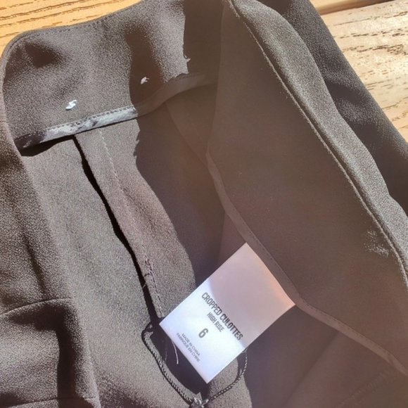 Express High Rise Cropped Culottes Pants Preppy Tie Waist Work Office Wide Leg 6 - Picture 4 of 9